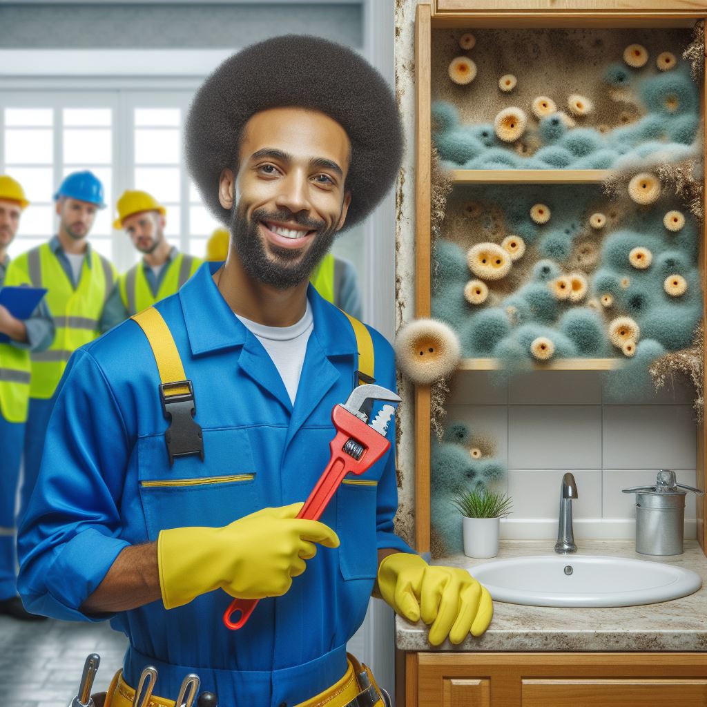 ReForce Restoration techs helping Plumber